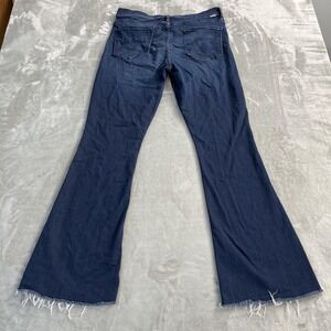 Mother Jeans Womens 32 Dark Wash The Weekender Fray Mid Rise Flare Stretch